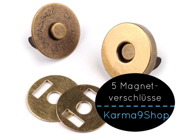 Kurzwarenkatze Onlineshop - Karabiner Metall klein altmessing für 18 mm